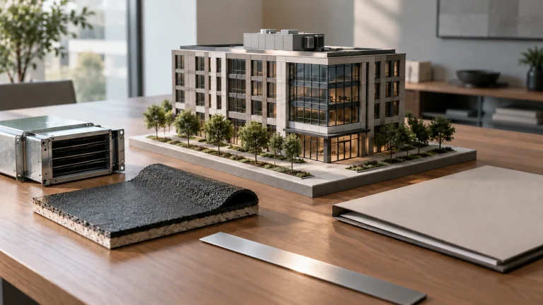 Commercial property model and building-system components prepared for a property condition assessment review